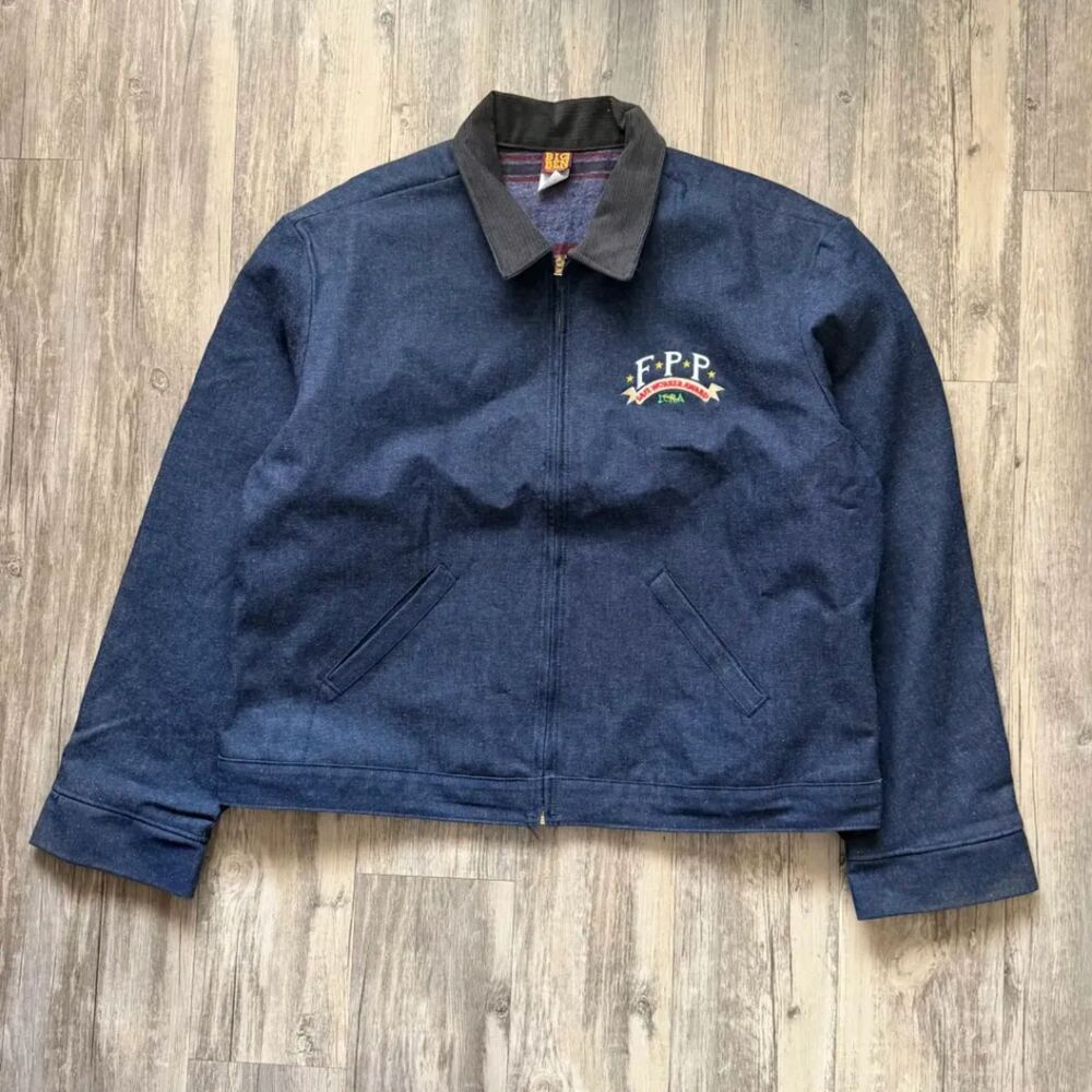 Vintage 1980s Big Ben Denim Detroit Style Blanket Lined Jacket Size 48R Workwear